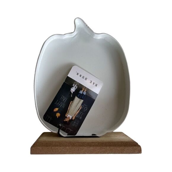 Rae Dunn Ivory Freestanding Grateful Metal Pumpkin Wood Base Sign NWT - Picture 3 of 4